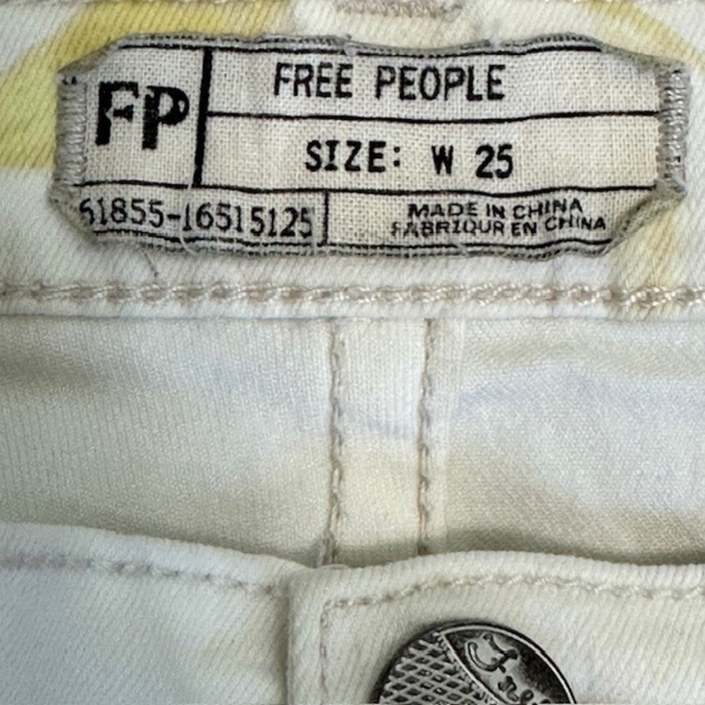 Free People Floral Printed High Rise Skinny Jeans Casual Everyday Style Size 25 - Picture 11 of 12